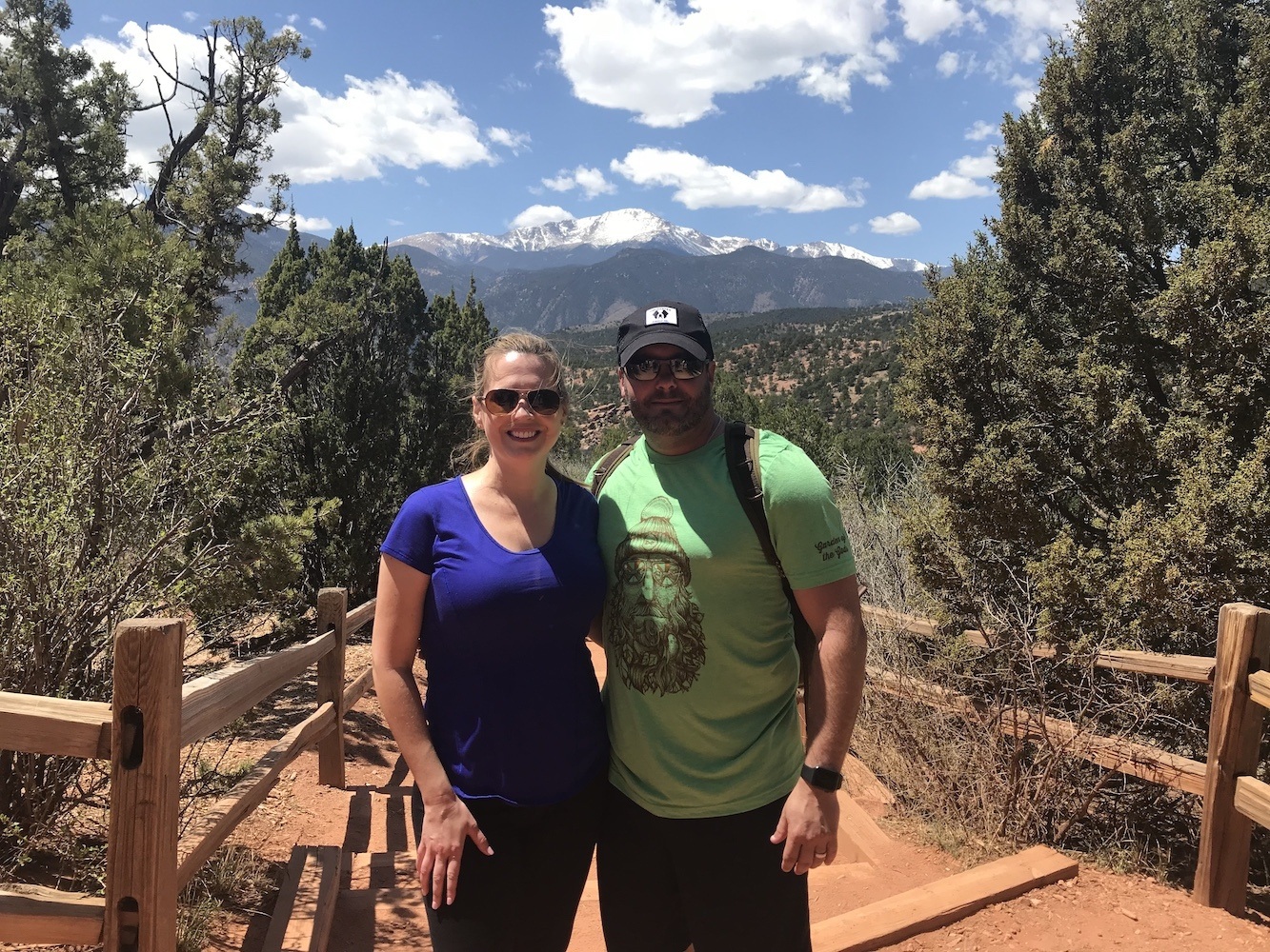 Jason and his wife hiking